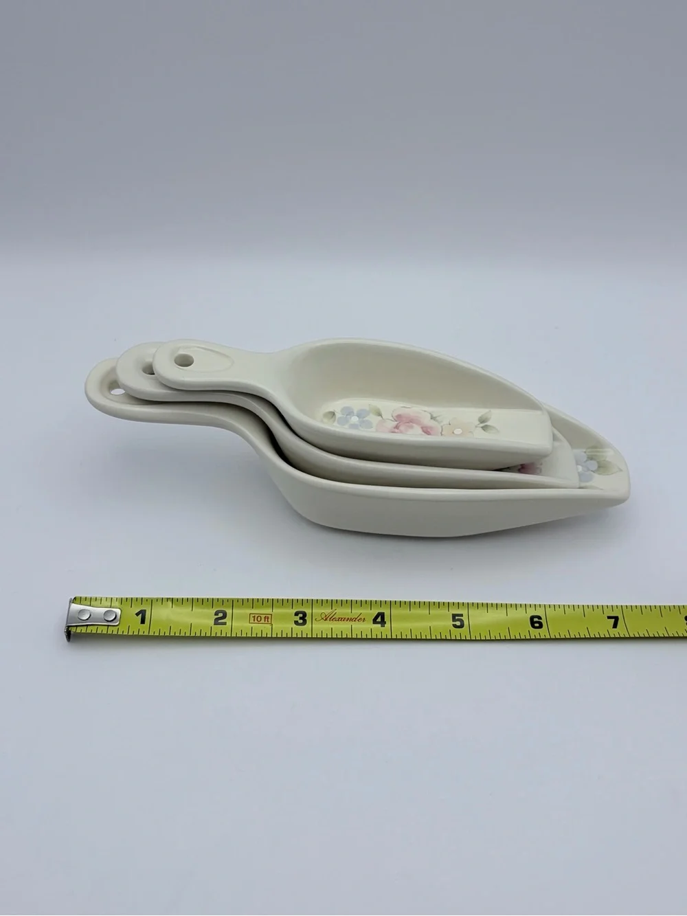 Pfaltzgraff , “Tea Rose”, 3 Piece Set Ceramic Nesting Scoops Measuring